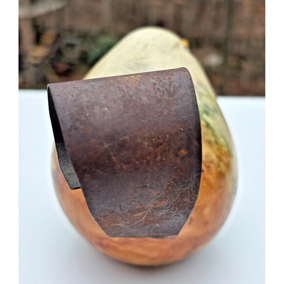 Folk Art Clay Art Pottery Bird Figure w/ Wrought Iron Tail Handcrafted Mexico - Picture 4 of 13